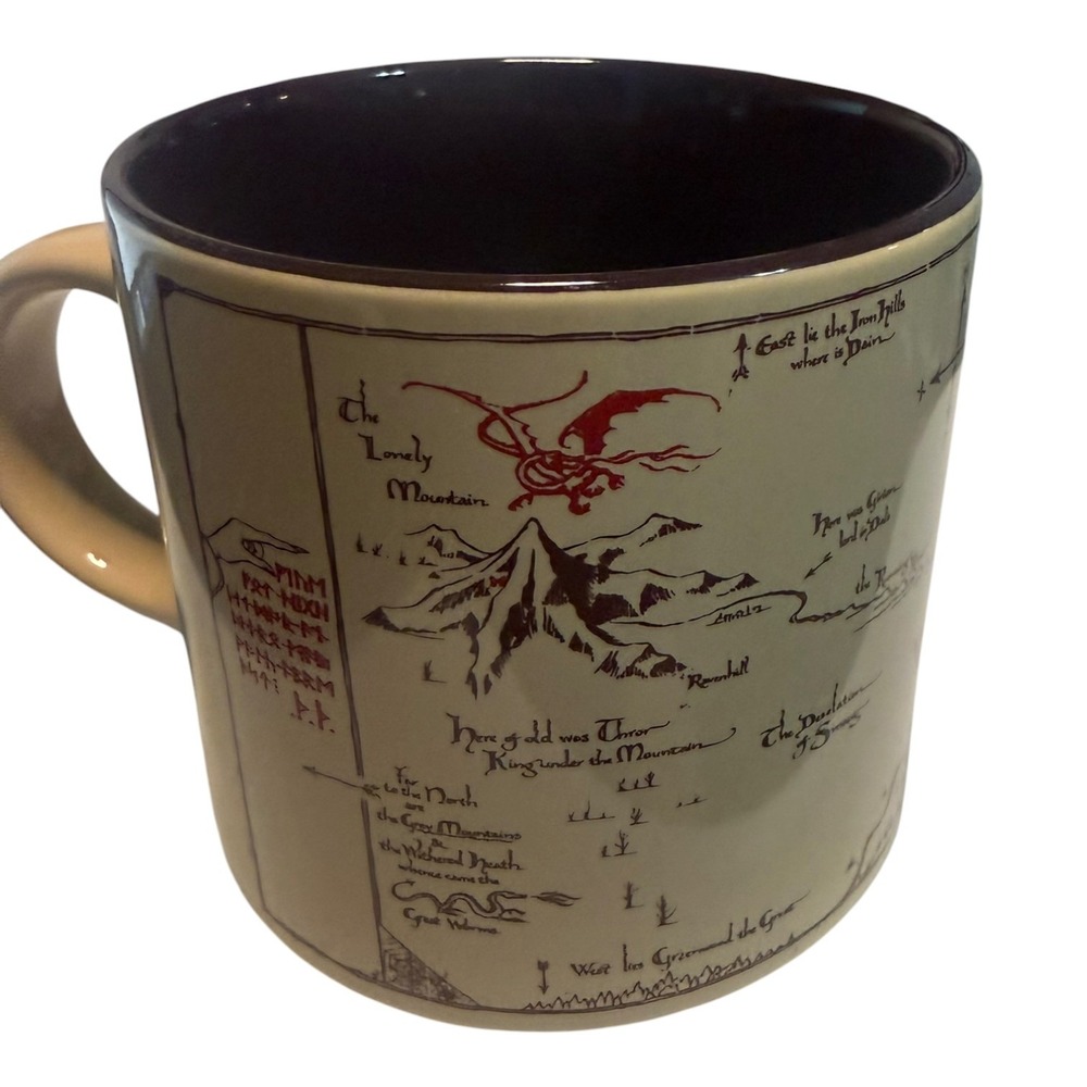 The Hobbit Thorin's Map Ceramic Mug 13oz Silver Buffalo Middle-earth Smaug Map